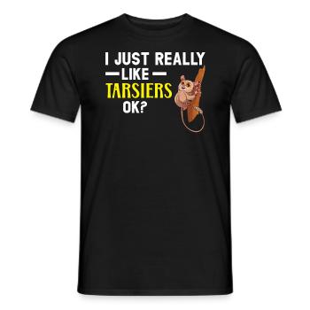 J’aime vraiment Tarsiers Ok Wildlife Animal - T-shirt homme - noir - Devant - AI Model Male 178 light (178cm)