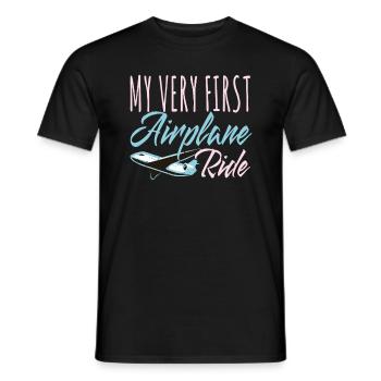 My Very First Airplane Ride Flugzeug - Men's T-Shirt - black - Front - AI Model Male 178 light (178cm)