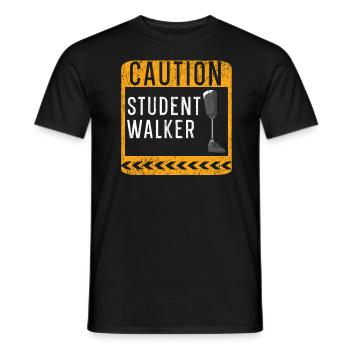 Caution Student Walker Disabled Amputated Amputee - Men's T-Shirt - black - Front - AI Model Male 178 light (178cm)