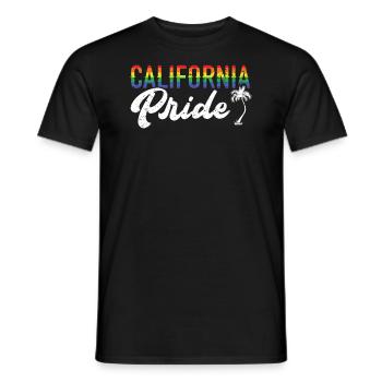 California Pride LGBTQ America Californian USA - Men's T-Shirt - black - Front - AI Model Male 178 light (178cm)
