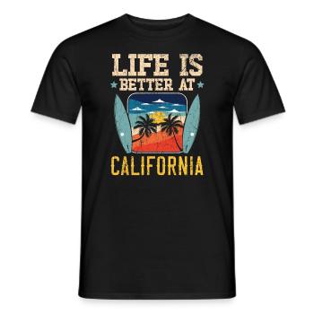 Das Leben ist besser in Kalifornien Amerika Kalifornien - Männer T-Shirt - Schwarz - Vorne - AI Model Male 178 light (178cm)
