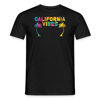 California Vibes USA America American Californian - Men's T-Shirt - black - Front - AI Model Male 178 light (178cm)