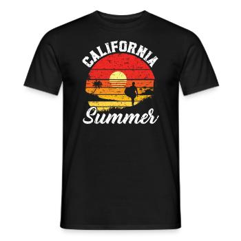 California Summer America American Californian USA - Men's T-Shirt - black - Front - AI Model Male 178 light (178cm)