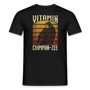 Vitamin Schimpanse Affe Tier Tierpfleger - Männer T-Shirt - Schwarz - Vorne - AI Model Male 178 light (178cm)