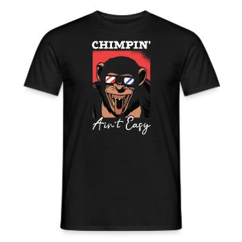 Chimpin' Ain't Easy Monkey Zookeeper Schimpanse - Männer T-Shirt - Schwarz - Vorne - AI Model Male 178 light (178cm)