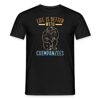 Das Leben ist besser mit Schimpansen Affenzüchter - Männer T-Shirt - Schwarz - Vorne - AI Model Male 178 light (178cm)