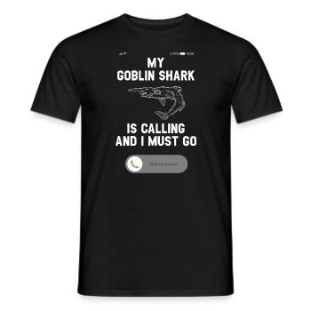 My Goblin Shark Is Calling And I Must Go Animal - Men's T-Shirt - black - Front - AI Model Male 178 light (178cm)