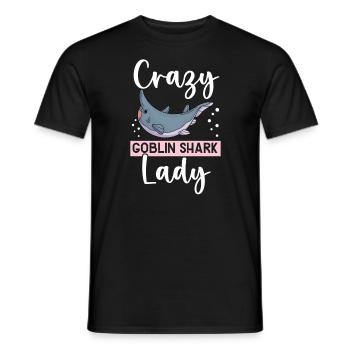 Crazy Goblin Shark Lady Animal Marine Biologist - Men's T-Shirt - black - Front - AI Model Male 178 light (178cm)