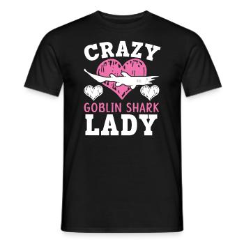 Crazy Goblin Shark Lady Animal Marine Biologist - Men's T-Shirt - black - Front - AI Model Male 178 light (178cm)