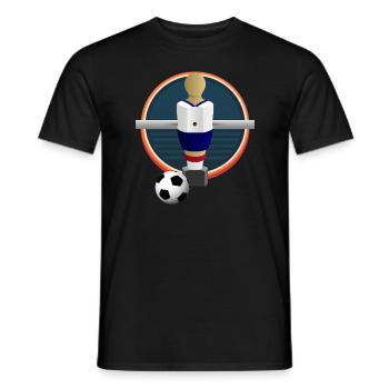 Rotating football figure Rotating football kickers - Men's T-Shirt - black - Front - AI Model Male 178 light (178cm)