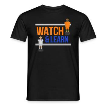 Watch and Learn Drehfußball Kickern - Männer T-Shirt - Schwarz - Vorne - AI Model Male 178 light (178cm)