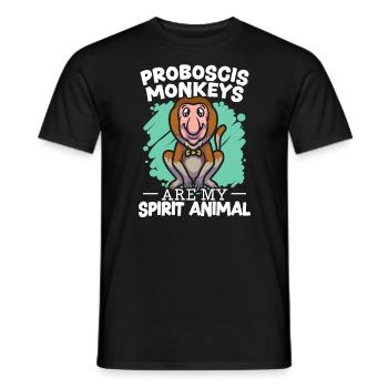 Probosenaffen sind mein Geistertier-Tierpfleger - Männer T-Shirt - Schwarz - Vorne - AI Model Male 178 light (178cm)