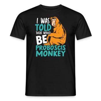 Mir wurde gesagt, dass es einen Proboscis Monkey Zoo geben würde - Männer T-Shirt - Schwarz - Vorne - AI Model Male 178 light (178cm)