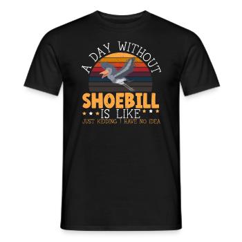 Ein Tag ohne Schuhschnabelliebhaber Storchvogelflüsterer - Männer T-Shirt - Schwarz - Vorne - AI Model Male 178 light (178cm)