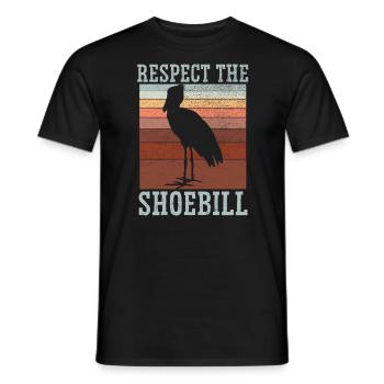 Respect The Shoebill Bird Whisperer Whalehead - Men's T-Shirt - black - Front - AI Model Male 178 light (178cm)
