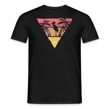 Retro Schuhschnabel Storch Vogel Flüsterer Walkopf - Männer T-Shirt - Schwarz - Vorne - AI Model Male 178 light (178cm)