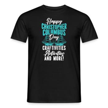 Alles Gute zum Christopher Columbus Day Italoamerikaner - Männer T-Shirt - Schwarz - Vorne - AI Model Male 178 light (178cm)