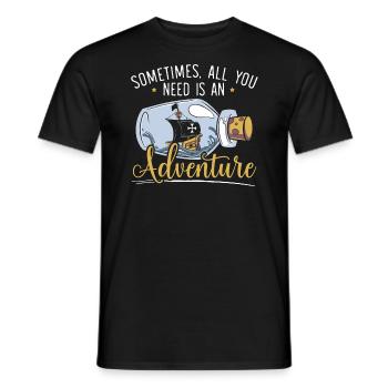 Alles, was Sie brauchen, ist ein Abenteuer Happy Columbus Day - Männer T-Shirt - Schwarz - Vorne - AI Model Male 178 light (178cm)