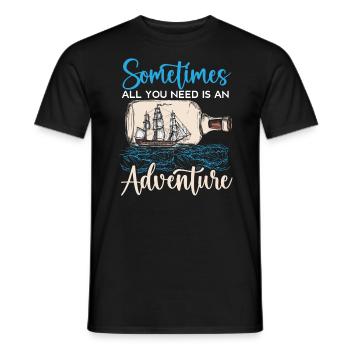 Alles, was Sie brauchen, ist ein Abenteuer Happy Columbus Day - Männer T-Shirt - Schwarz - Vorne - AI Model Male 178 light (178cm)