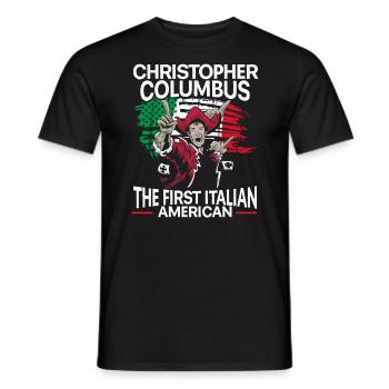 Christophe Colomb le premier Italo-Américain - T-shirt homme - noir - Devant - AI Model Male 178 light (178cm)