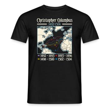 Jour de Christophe Colomb Italo-Américain - T-shirt homme - noir - Devant - AI Model Male 178 light (178cm)