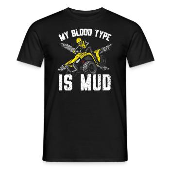 My Blood Type Is Mud Quad Bike ATV Offroading - Men's T-Shirt - black - Front - AI Model Male 178 light (178cm)