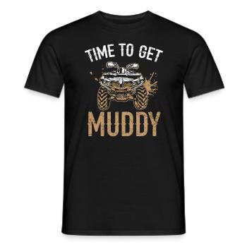 Zeit, um schlammige Quad Bike ATV Offroading Offroad zu bekommen - Männer T-Shirt - Schwarz - Vorne - AI Model Male 178 light (178cm)