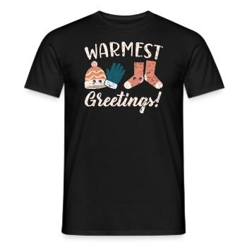 Warmest Greetings Snow Snowy Climate Winter Season - Men's T-Shirt - black - Front - AI Model Male 178 light (178cm)