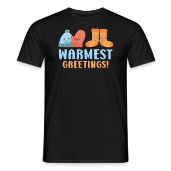 Warmest Greetings Snow Snowy Climate Winter Season - Men's T-Shirt - black - Front - AI Model Male 178 light (178cm)