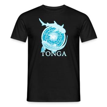 Tonga Zebrahai Weißspitzenriffhai - Männer T-Shirt - Schwarz - Vorne - AI Model Male 178 light (178cm)