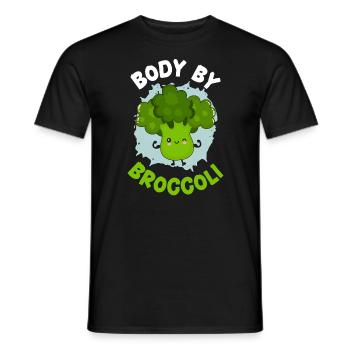 Body By Brokkoli Gemüse Vegan Broccoholic - Männer T-Shirt - Schwarz - Vorne - AI Model Male 178 light (178cm)