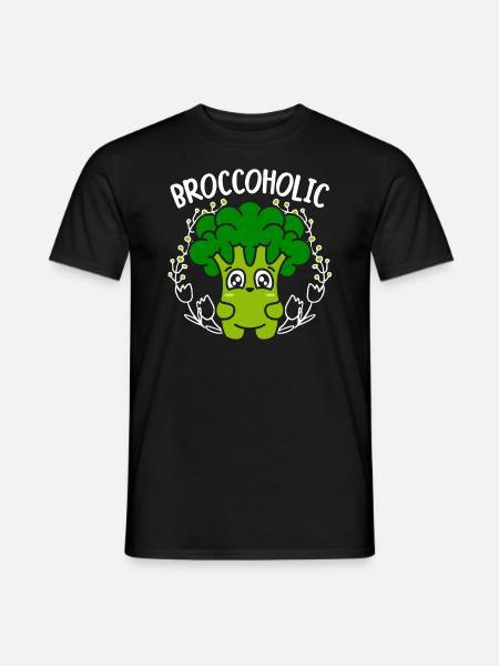 Broccoholic Gemüse Vegetarischer veganer Brokkoli - Männer T-Shirt - Schwarz