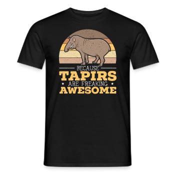 Because Tapirs Are Freaking Awesome Tapir Lover - Men's T-Shirt - black - Front - AI Model Male 178 light (178cm)