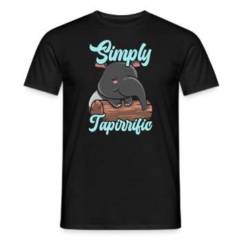Simply Tapirrific Wildlife Animal Zookeeper Tapir - Men's T-Shirt - black - Front - AI Model Male 178 light (178cm)