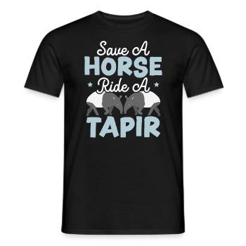 Save The Horse Ride A Tapir Wildlife Animal Tapir - Men's T-Shirt - black - Front - AI Model Male 178 light (178cm)