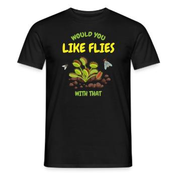 Venus Flytrap Like Flies Plant - Men's T-Shirt - black - Front - AI Model Male 178 light (178cm)