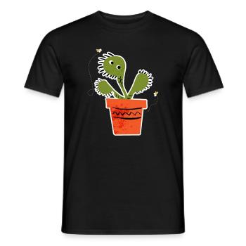Venus Flytrap Like Flies Plant - Men's T-Shirt - black - Front - AI Model Male 178 light (178cm)