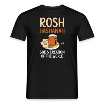 Rosh Hashanah God's Creation Of The World Jewish - Men's T-Shirt - black - Front - AI Model Male 178 light (178cm)