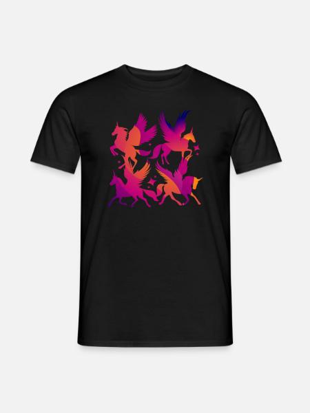 Pegasus Einhorn Kinder Pferd - Männer T-Shirt - Schwarz