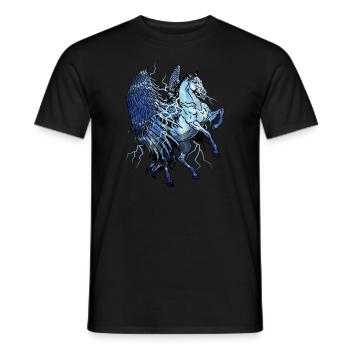 Pegasus Lightning Licorne Enfants Cheval - T-shirt homme - noir - Devant - AI Model Male 178 light (178cm)