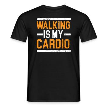 Walking Is My Cardio Walker Exercise Fitness - Men's T-Shirt - black - Front - AI Model Male 178 light (178cm)