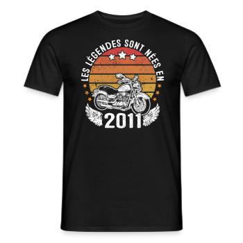 Les Légendes Sont Nées En 2011 - T-shirt homme - noir - Devant - AI Model Male 178 light (178cm)