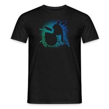 Batteur Masculin Batteur Batterie - T-shirt homme - noir - Devant - AI Model Male 178 light (178cm)