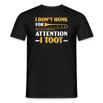 Je ne klaxonne pas pour attirer l’attention I Toot Trombone Player - T-shirt homme - noir - Devant - AI Model Male 178 light (178cm)