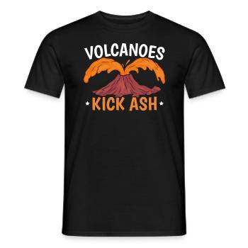 Volcanoes Kick Ash Earth Science Geology Volcano - Men's T-Shirt - black - Front - AI Model Male 178 light (178cm)