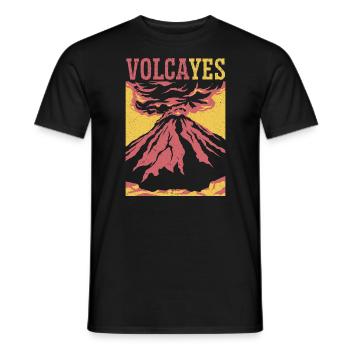 Volcayes Earth Science Geology Volcano Scientist - Men's T-Shirt - black - Front - AI Model Male 178 light (178cm)
