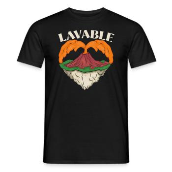 Lavable Earth Science Geology Volcano Scientist - Men's T-Shirt - black - Front - AI Model Male 178 light (178cm)