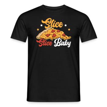 Tranche Tranche Bébé Foodie Pizzaiolo Pizza Lover - T-shirt homme - noir - Devant - AI Model Male 178 light (178cm)