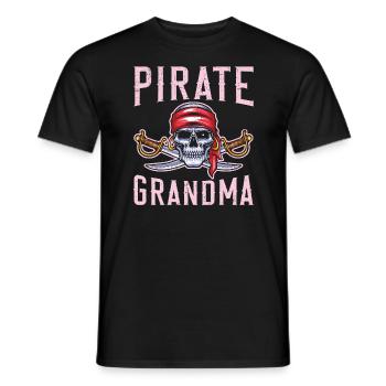 Pirate Grandma Grandmother Granny Pirate Lover - Men's T-Shirt - black - Front - AI Model Male 178 light (178cm)