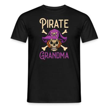 Pirate Grandma Grandmother Granny Pirate Lover - Men's T-Shirt - black - Front - AI Model Male 178 light (178cm)